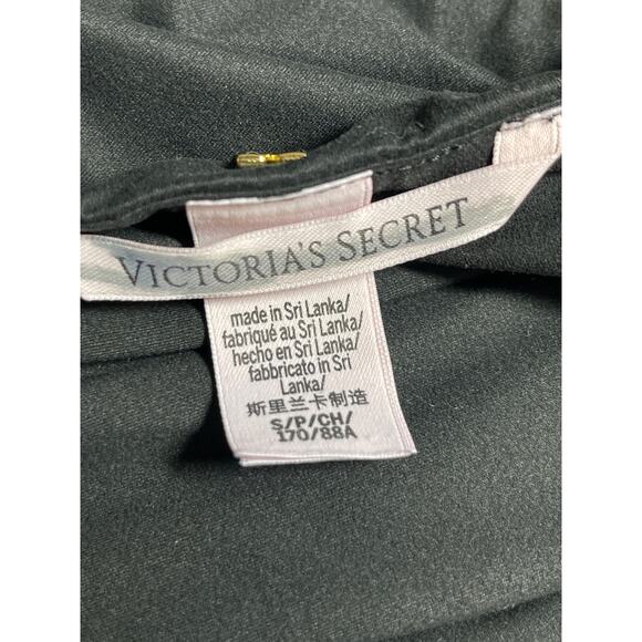 Victoria's Secret Black Deep V-Neck Long Sleeve Fitted One Piece Bodysuit Top S - Picture 4 of 5